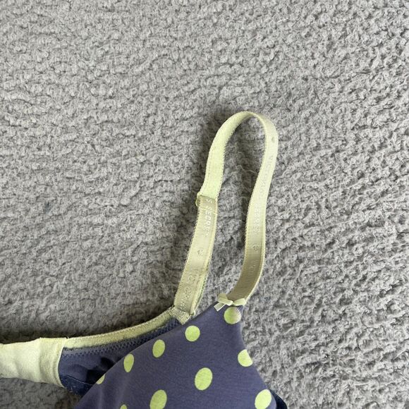 Victoria's Secret Women Bra 36D Blue Polka Dot Lined Perfect Coverage Underwire - Picture 3 of 7